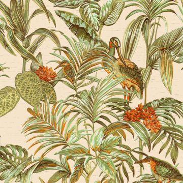 DUTCH-WALLCOVERINGS-Behang-Bird-of-Paradise-groen