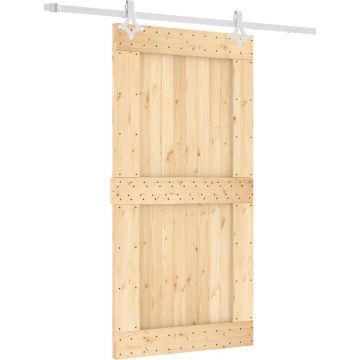 vidaXL-Schuifdeur-met-beslag-100x210-cm-massief-grenenhout