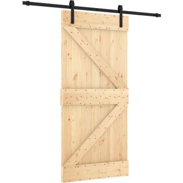 vidaXL-Schuifdeur-met-beslag-95x210-cm-massief-grenenhout