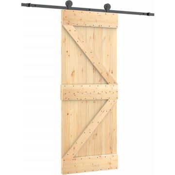 vidaXL-Schuifdeur-met-beslag-85x210-cm-massief-grenenhout