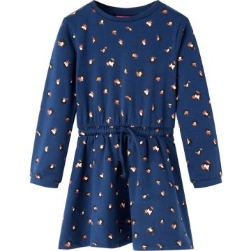 vidaXL-Kinderjurk-met-lange-mouwen-140-marineblauw