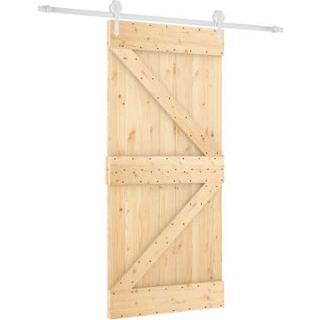 vidaXL-Schuifdeur-met-beslag-95x210-cm-massief-grenenhout