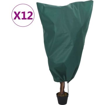 vidaXL-Plantenhoezen-met-trekkoord-12-st-70-g/m²-0,8x1-m