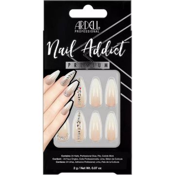 False nails Ardell Nail Addict Nude Light Crystal (24 pcs)