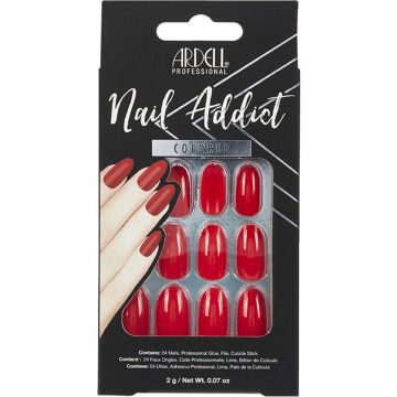 False nails Ardell Nail Addict Cherry Red (24 pcs)