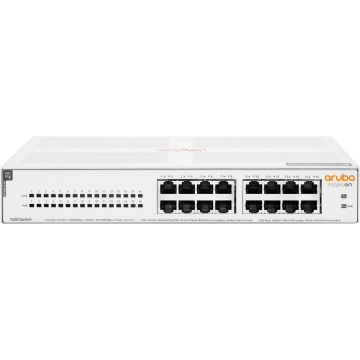 Hewlett Packard Enterprise Aruba Instant On 1430 16G Class4 PoE 124W Unmanaged L2 Gigabit Ethernet (10/100/1000) Power over Ethernet (PoE) 1U Wit