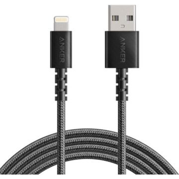 Anker Powerline Select+, 1,8 m, Lightning, USB A, Mannelijk, Mannelijk, Zwart