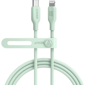 Anker 541 - USB-C-naar-Lightning-kabel (groente, 180 cm) - MFi-gecertificeerd - biologische snellaadkabel voor iPhone 14 14pro 14pro Max 13 13 Pro 12 11 X XS XR 8 Plus (oplader niet meegeleverd)