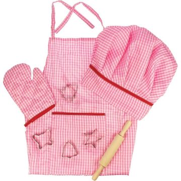 Bigjigs Toys - Kokskleding voor kinderen 'Roze'