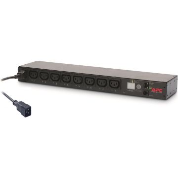 APC Rack PDU, Switched, 0U/1U, 16A, 230V,(8x) C13, C20 stekker