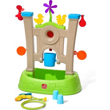 Step2 Waterpark Arcade Waterspeelgoed - Watertafel met Waterrad en Waterspuit en accessoires zoals doelwitten, spinners, bekers en meer - Activiteitentafel voor de tuin