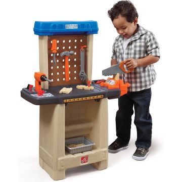 Step2 Handy Helper’s Speelgoedwerkbank - Werkbank voor kinderen incl. 22-delige accessoire-set &amp; Durafoam bouwpakket - Kunststof speelgoed