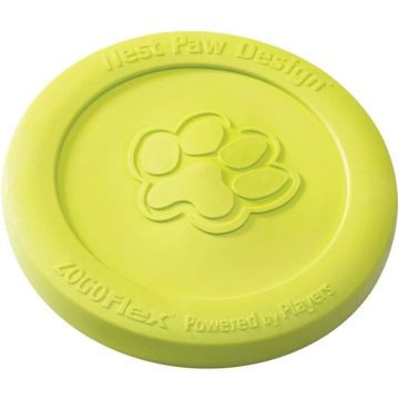 West Paw Zogoflex Zisc - Flexibele Hondenfrisbee - Onverslijtbaar Stevig Materiaal - Blauw, Groen of Oranje - Small of Large - Kleur: Groen, Maat: Large