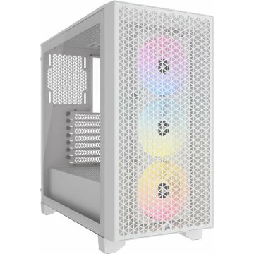 Corsair 3000D RGB Airflow White TG - Midtowermodel ATX - geen voeding - wit