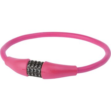 Kabelcijferslot M-Wave Silicon 900 x 12mm - roze