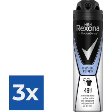 Rexona Men Invisible Ice - Deodorant - 150 ml - Voordeelverpakking 3 stuks