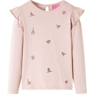 vidaXL-Kindershirt-met-lange-mouwen-mussenprint-128-roze