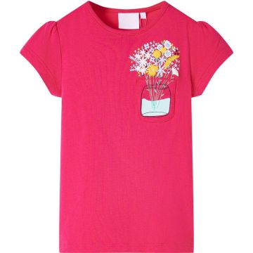 vidaXL-Kindershirt-met-bloemenprint-128-felroze