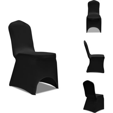 vidaXL Stoelhoezen Set - Zwart - 100 stuks - Geschikt voor stoelen tot 100 cm - Elastische stof - Wasbaar op 40 °C - Herbruikbaar - Tuinmeubelhoes