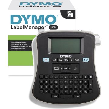 DYMO LabelManager 210D-labelmaker | Desktoplabelprinter | Draagbare labelmaker met AZERTY-toetsenbord | Groot scherm en toetsen voor snelle toegang | Voor kantoor- en thuisgebruik