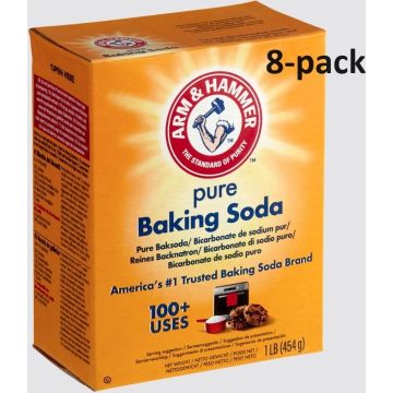 Baking Soda 8-pack Voordeelverpakking 8 x 454 gram - Arm &amp; Hammer - Baksoda - Poeder schoonmaken - Schoonmaaksoda - Natriumbicarbonaat - Bicarbonaat - Bicarbonate - Zuiveringszout - Bakpoeder - Baking Powder