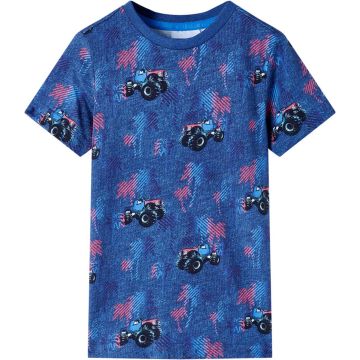 vidaXL-Kindershirt-met-monstertruckprint-128-gemêleerd-donkerblauw