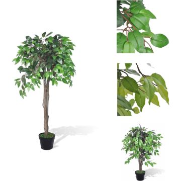 vidaXL Kunst Vijgenboom - naam - Plant - 110 cm hoog - Kleurvariaties - Hoogwaardig materiaal - Ideaal voor decoratie (150 karakters) - Kunstplant