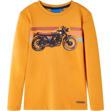 vidaXL-Kindershirt-met-lange-mouwen-motorprint-92-okerkleurig