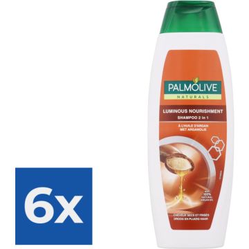 Palmolive Shampoo - 2 in 1 Luminous Nourishment Argan Oil 350 ml - Voordeelverpakking 6 stuks