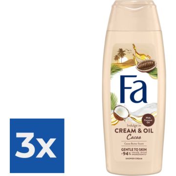 Fa Douche 250 ml Cream &amp; Oil Cacao - Voordeelverpakking 3 stuks