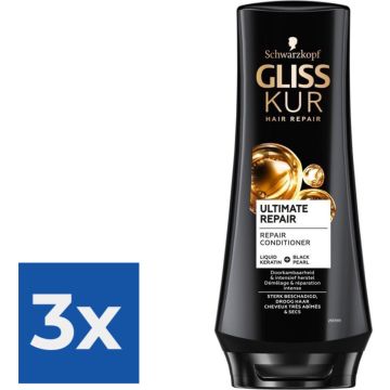 Gliss Kur Conditioner Ultimate Repair 200 ml - Voordeelverpakking 3 stuks