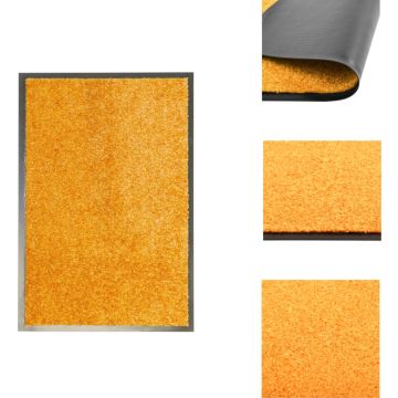 vidaXL Deurmat Binnen/Buitenmat - 60x40 cm - Oranje - Anti-Slip PVC - Machine Wasbaar - Deurmat