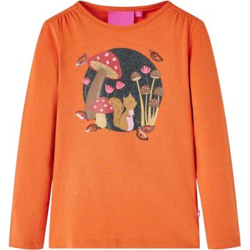 vidaXL-Kindershirt-met-lange-mouwen-eekhoornprint-128-oranjebruin