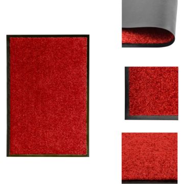 vidaXL Deurmat Rood - 60 x 40 cm - Dik en absorberend - Anti-slip PVC achterkant - Machine wasbaar - Deurmat