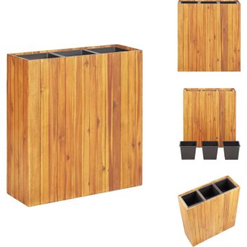 vidaXL Verhoogde houten plantenbak - 66.5x25x75cm - Massief acaciahout - Bloempot
