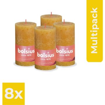 Bolsius - Rustieke Kaars - 4 Stuks - Geel - 13cm - Voordeelverpakking 6 stuks