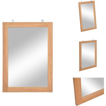vidaXL Teakhouten Spiegel - Wandmontage - 50 x 70 cm - Stabiel en Duurzaam - Spiegel