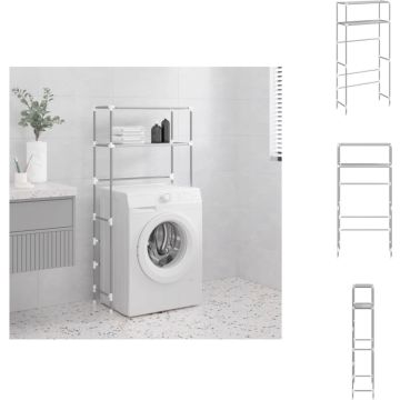 vidaXL Opbergrek voor boven wasmachine - Grijs - 69x28x143 cm - Sterke structuur - Handdoekhouder