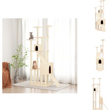 vidaXL Kattenmeubel - Alles-in-één - 47.5 x 94 x 190 cm - Bewerkt hout - pluche en sisal - Krabpaal