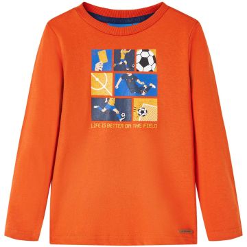 vidaXL-Kindershirt-met-lange-mouwen-voetbalprint-116-oranje