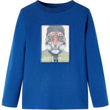 vidaXL-Kindershirt-met-lange-mouwen-tijgerprint-116-donkerblauw