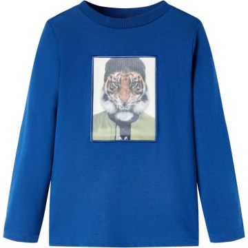 vidaXL-Kindershirt-met-lange-mouwen-tijgerprint-140-donkerblauw