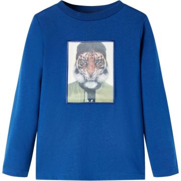 vidaXL-Kindershirt-met-lange-mouwen-tijgerprint-92-donkerblauw