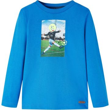 vidaXL-Kindershirt-met-lange-mouwen-voetbalspelerprint-92-kobaltblauw