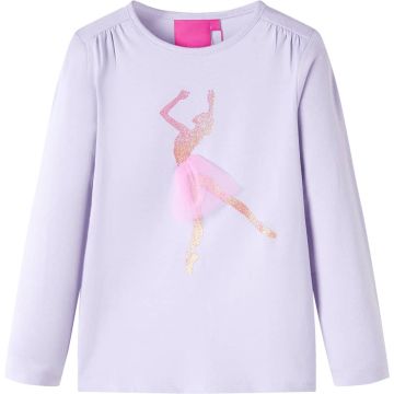 vidaXL-Kindershirt-met-lange-mouwen-ballerinaprint-140-lichtlila