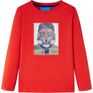 vidaXL-Kindershirt-met-lange-mouwen-tijgerprint-92-rood