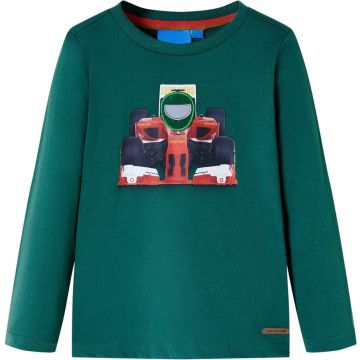 vidaXL-Kindershirt-met-lange-mouwen-racewagenprint-104-groen