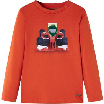 vidaXL-Kindershirt-met-lange-mouwen-racewagenprint-128-oranje