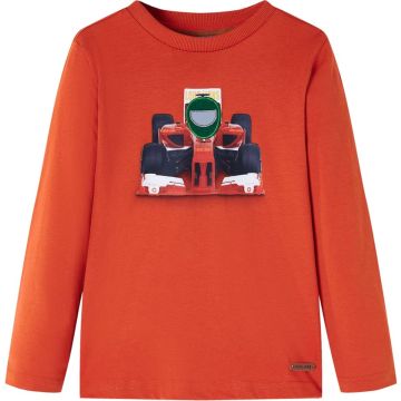 vidaXL-Kindershirt-met-lange-mouwen-racewagenprint-140-oranje