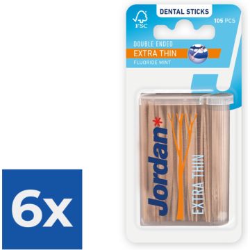 Jordan Dental Sticks Extra Thin 140ST - Voordeelverpakking 6 stuks
